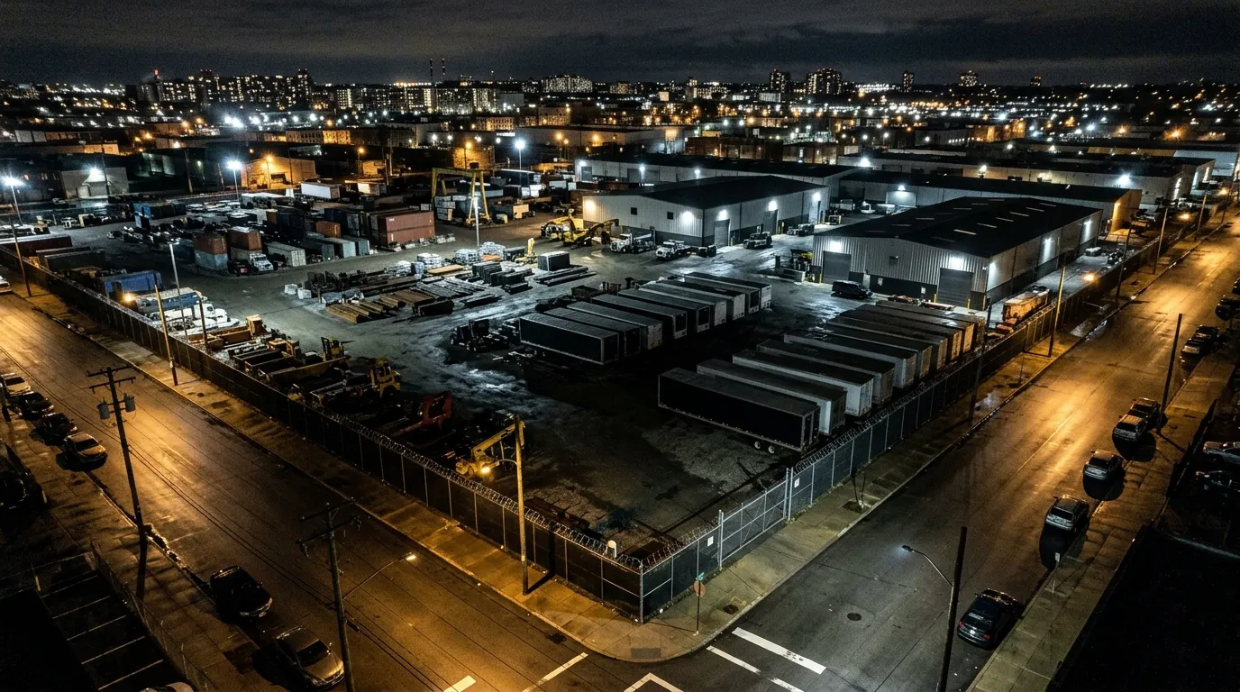 Drone em operação de vigilância aérea noturna